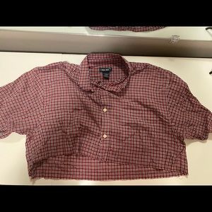 Plaid Cropped Button Up